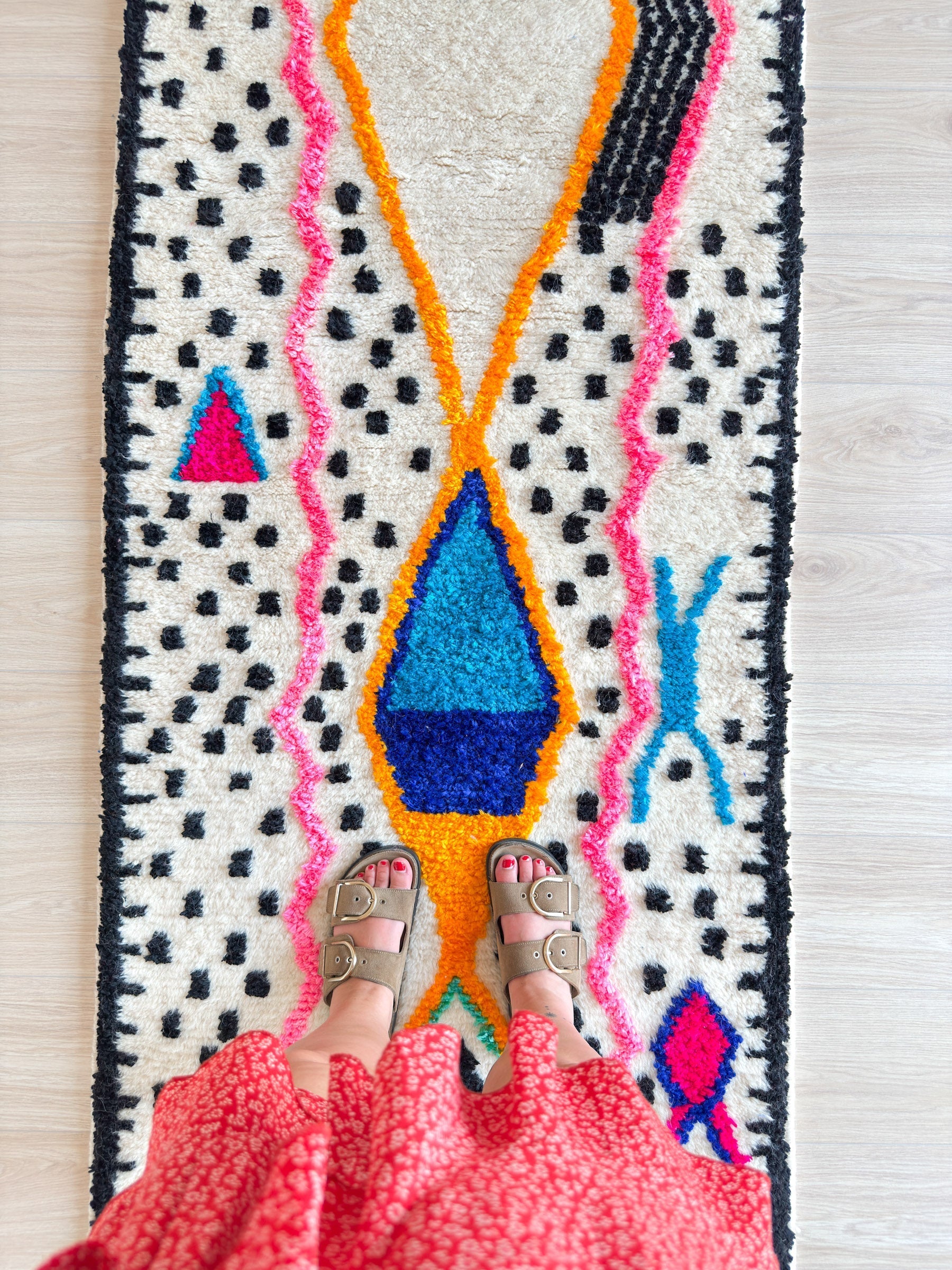 Tapis De Couloir Berbère Coloré 87 X 304 Cm - N°1965