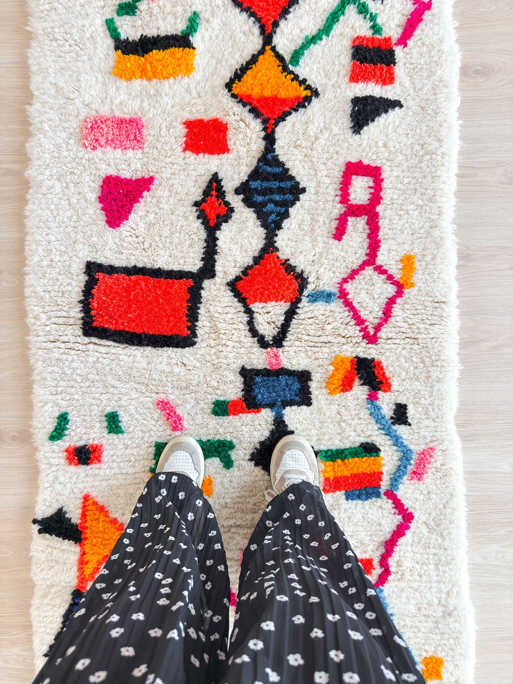 Tapis Berbère De Couloir Coloré  88 X 263 Cm - N°1870
