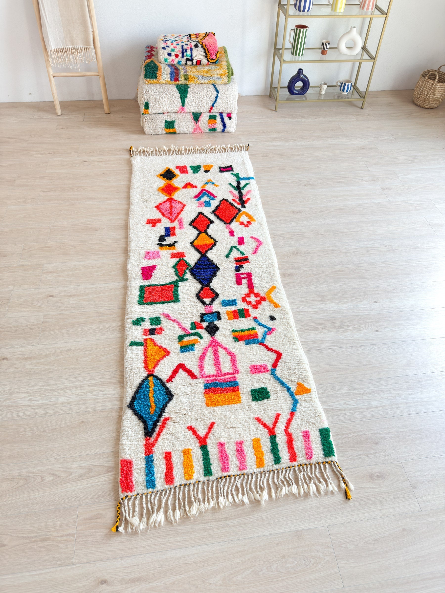Tapis De Couloir Berbère Coloré 86 X 260 Cm - N°2232