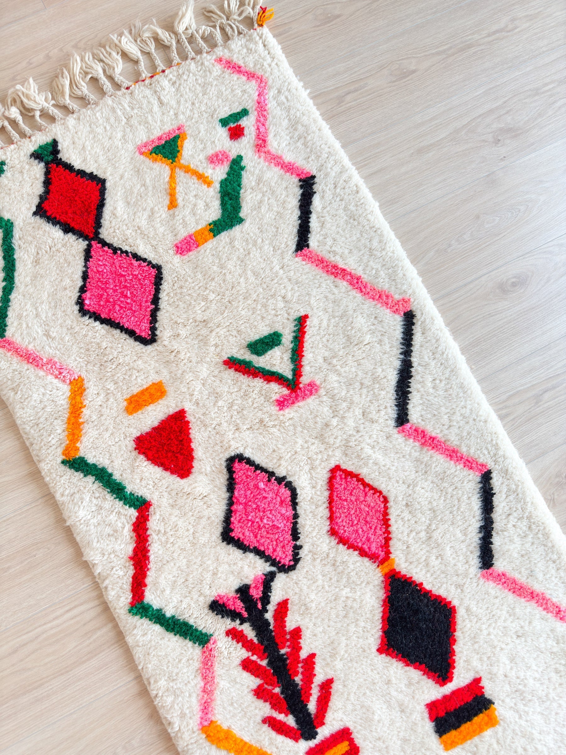 Tapis De Couloir Berbère Coloré 84 X 292 Cm - N°2247