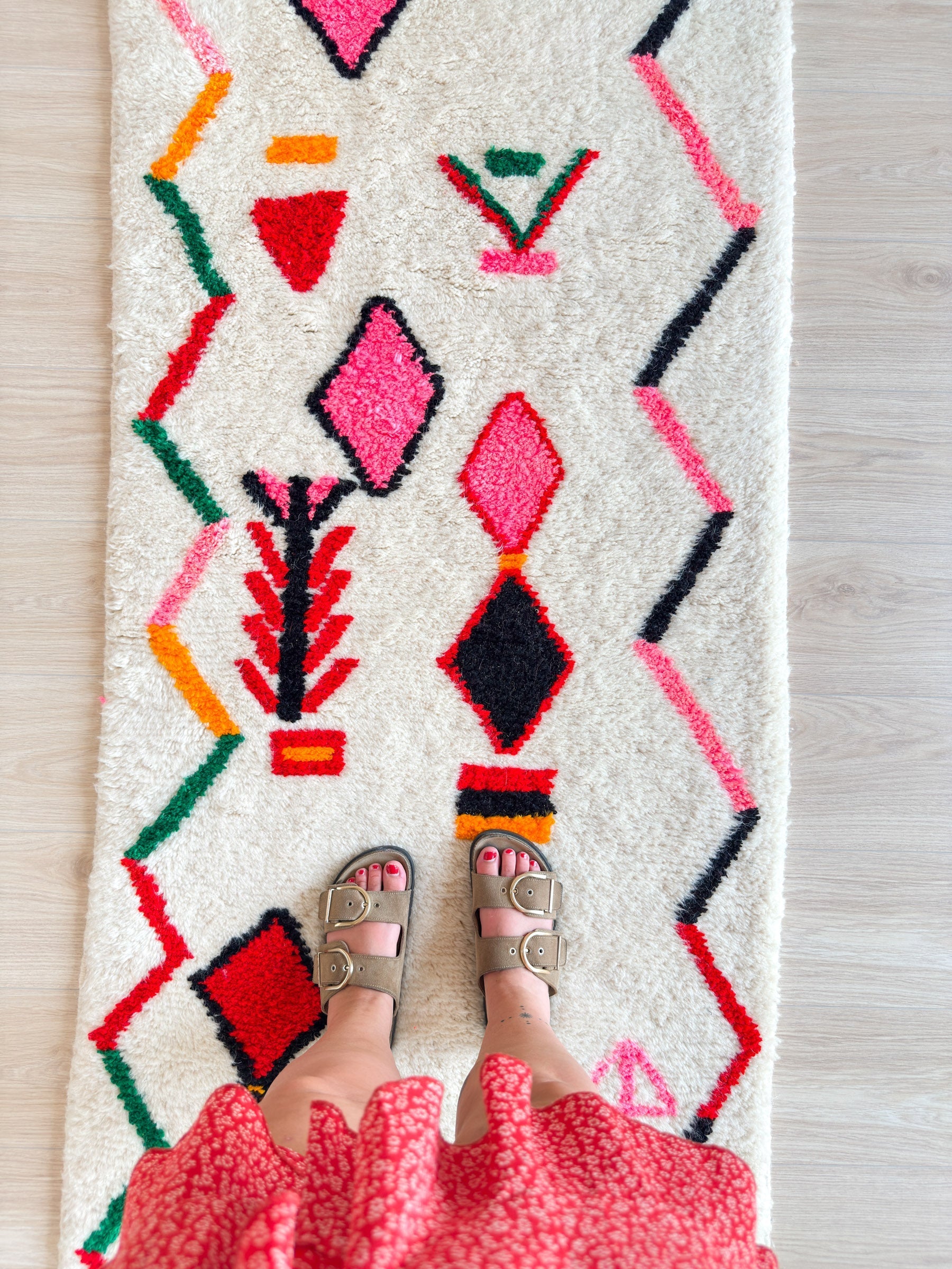 Tapis De Couloir Berbère Coloré 84 X 292 Cm - N°2247
