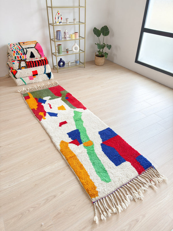 Tapis Berbère De Couloir Coloré  83 X 275 Cm - N°1760