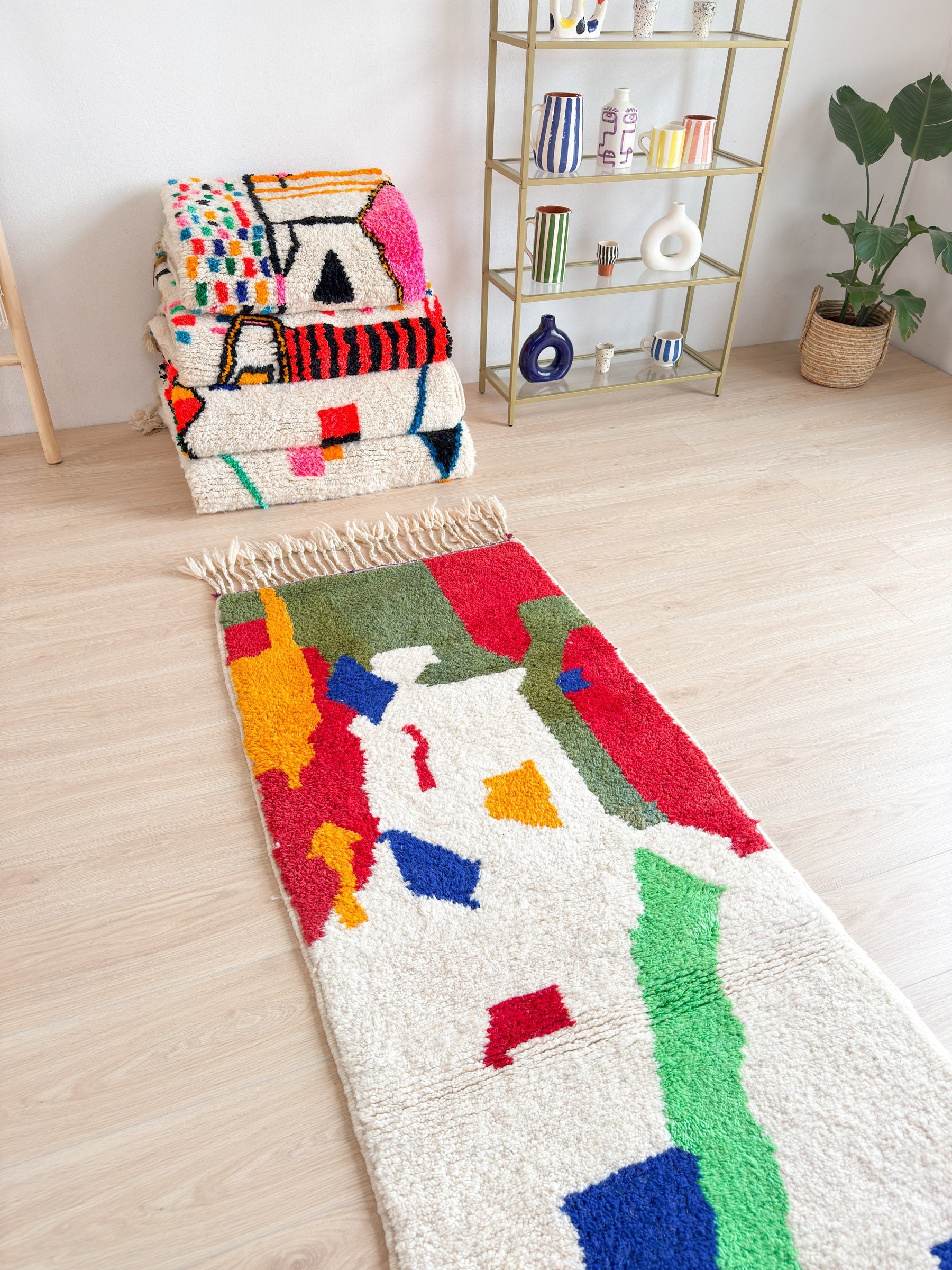 Tapis Berbère De Couloir Coloré  83 X 275 Cm - N°1760