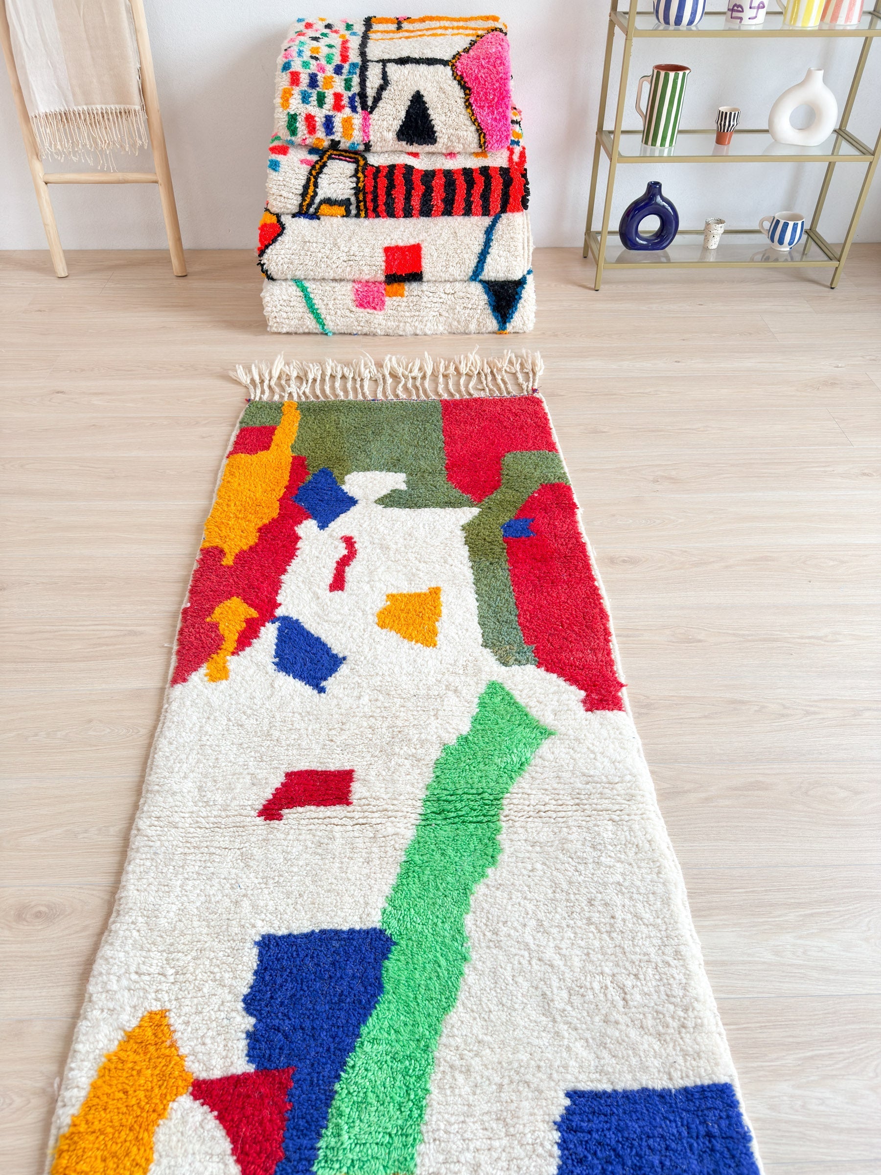 Tapis Berbère De Couloir Coloré  83 X 275 Cm - N°1760