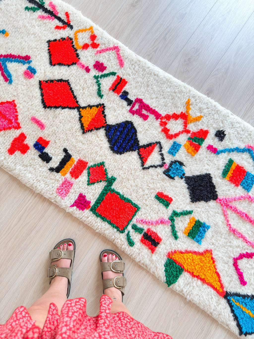 Tapis De Couloir Berbère Coloré 85 X 268 Cm - N°2222