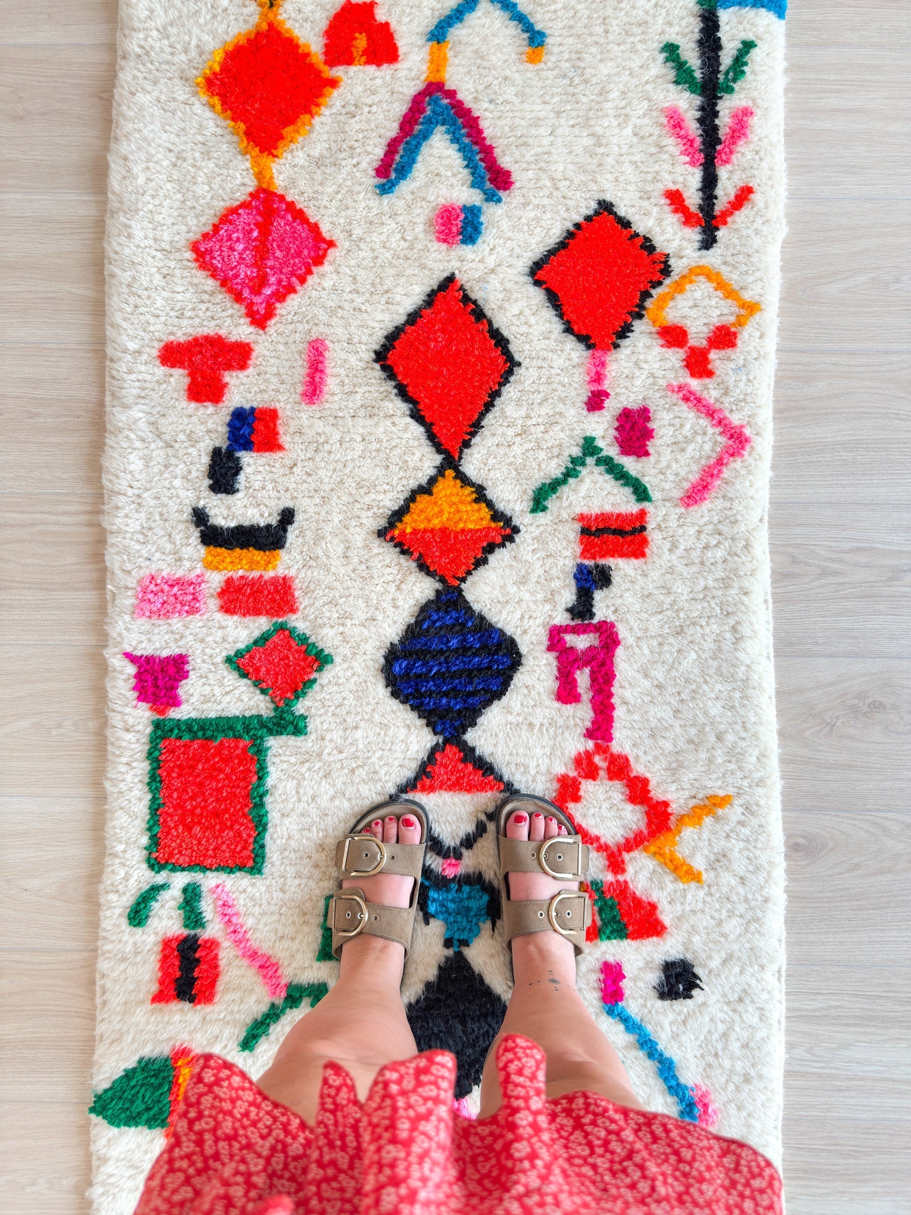 Tapis De Couloir Berbère Coloré 85 X 268 Cm - N°2222