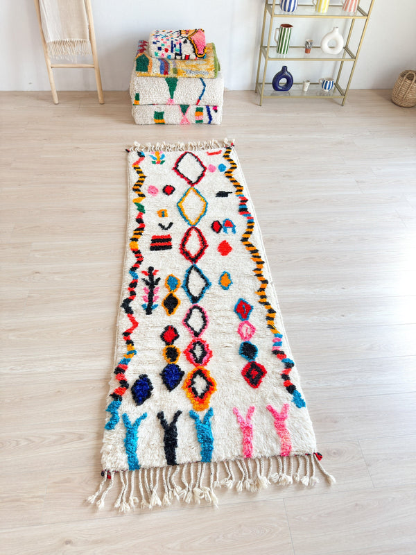 Tapis De Couloir Berbère Coloré 86 X 256 Cm - N°2223
