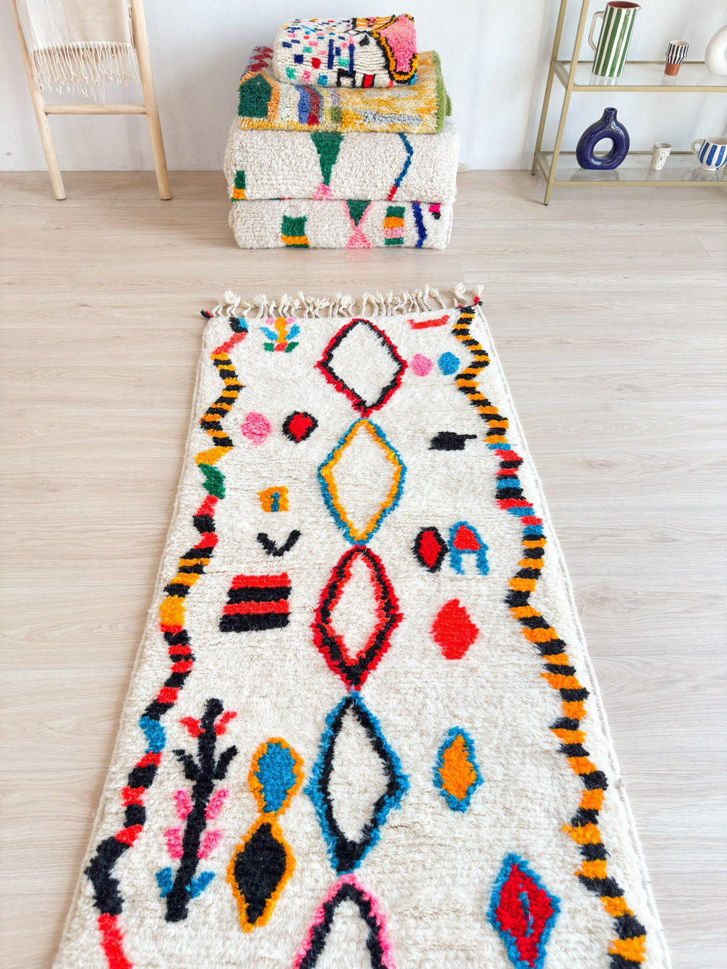 Tapis De Couloir Berbère Coloré 86 X 256 Cm - N°2223