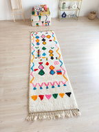 Tapis De Couloir Berbère Coloré 90 X 295 Cm - N°2237