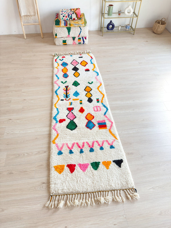 Tapis De Couloir Berbère Coloré 90 X 295 Cm - N°2237