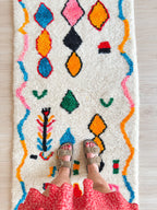 Tapis De Couloir Berbère Coloré 90 X 295 Cm - N°2237