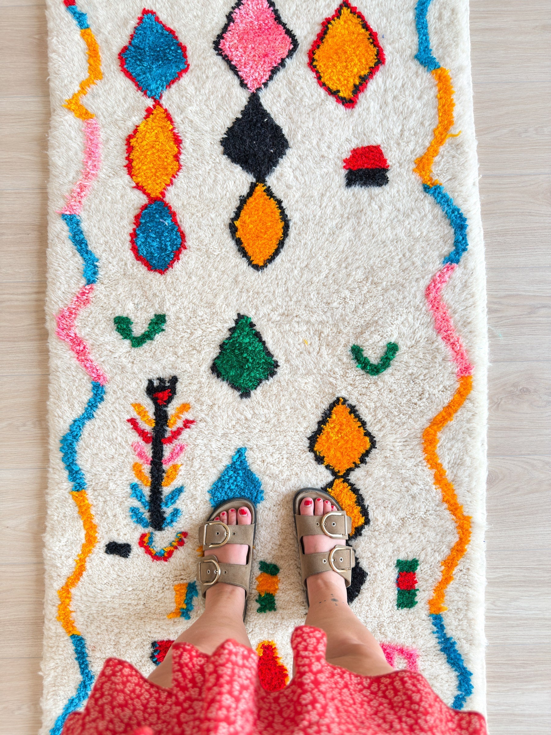 Tapis De Couloir Berbère Coloré 90 X 295 Cm - N°2237