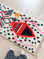 Tapis Berbère De Couloir Coloré 89 X 243 Cm - N°1479