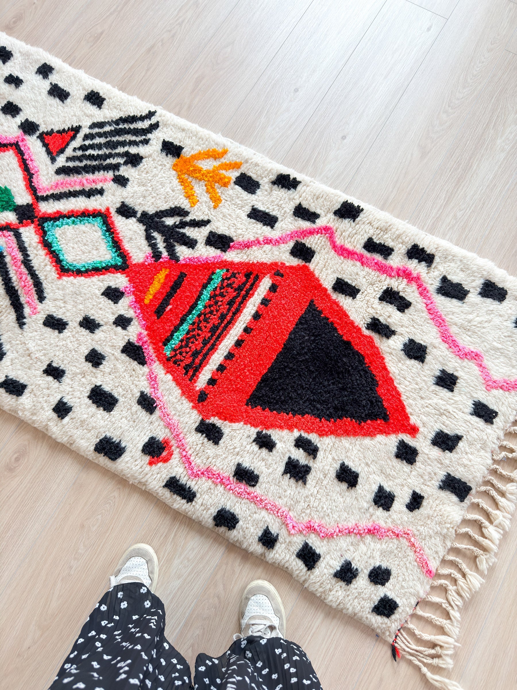 Tapis Berbère De Couloir Coloré 89 X 243 Cm - N°1479