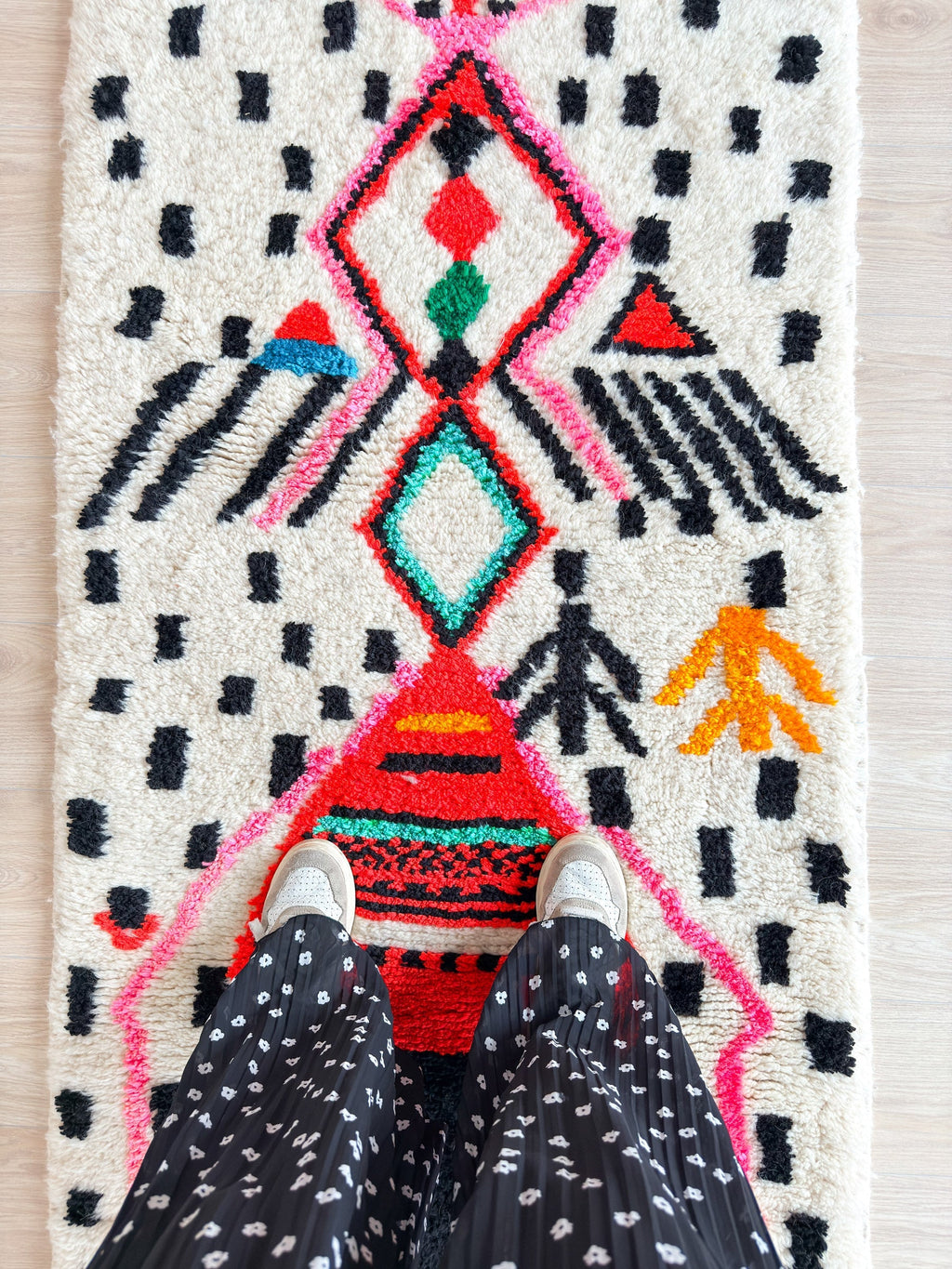 Tapis Berbère De Couloir Coloré 89 X 243 Cm - N°1479