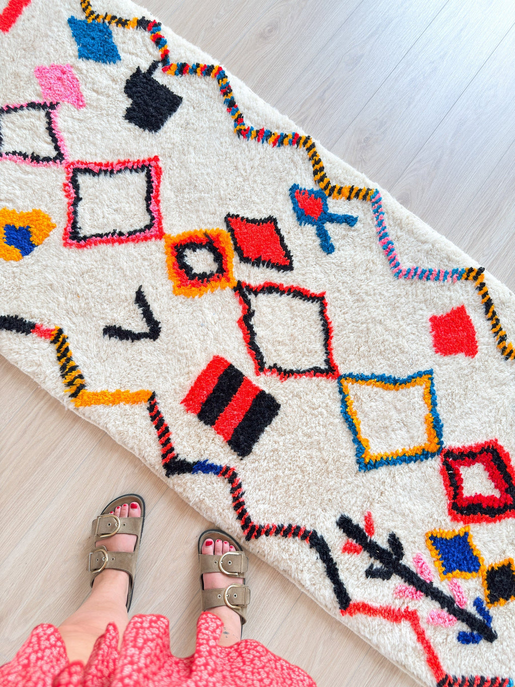 Tapis De Couloir Berbère Coloré 89 X 324 Cm - N°2243