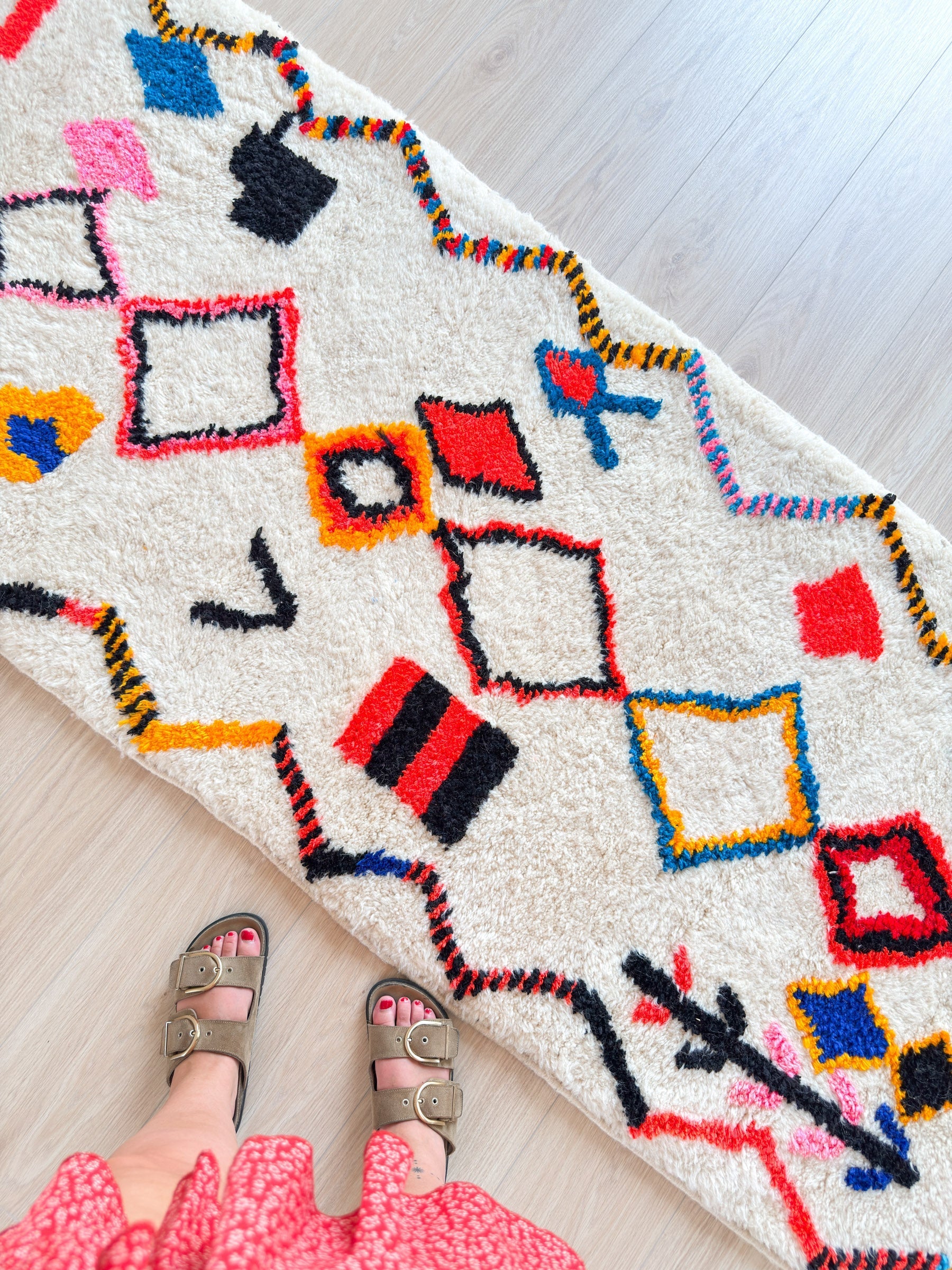 Tapis De Couloir Berbère Coloré 89 X 324 Cm - N°2243