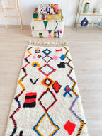 Tapis De Couloir Berbère Coloré 89 X 324 Cm - N°2243