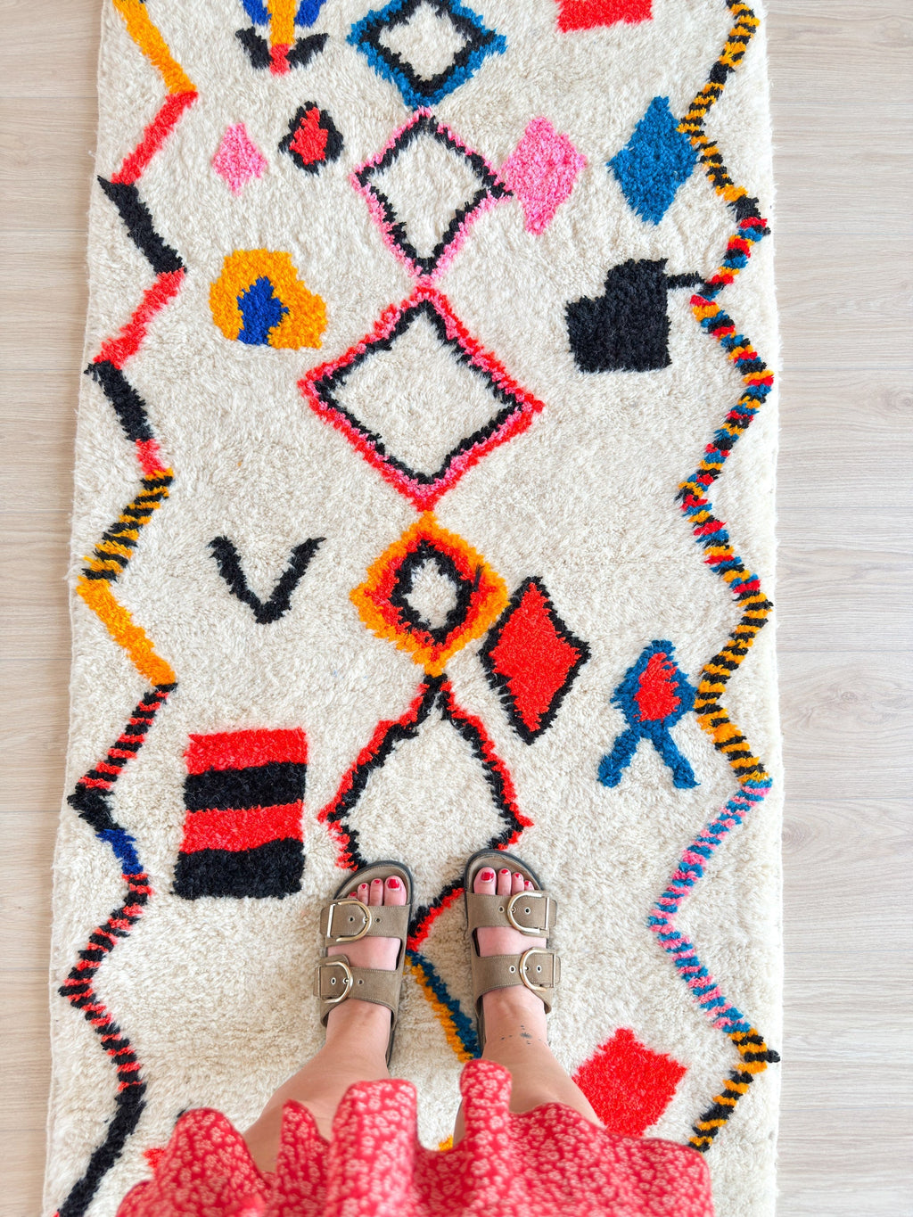 Tapis De Couloir Berbère Coloré 89 X 324 Cm - N°2243