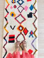 Tapis De Couloir Berbère Coloré 89 X 324 Cm - N°2243