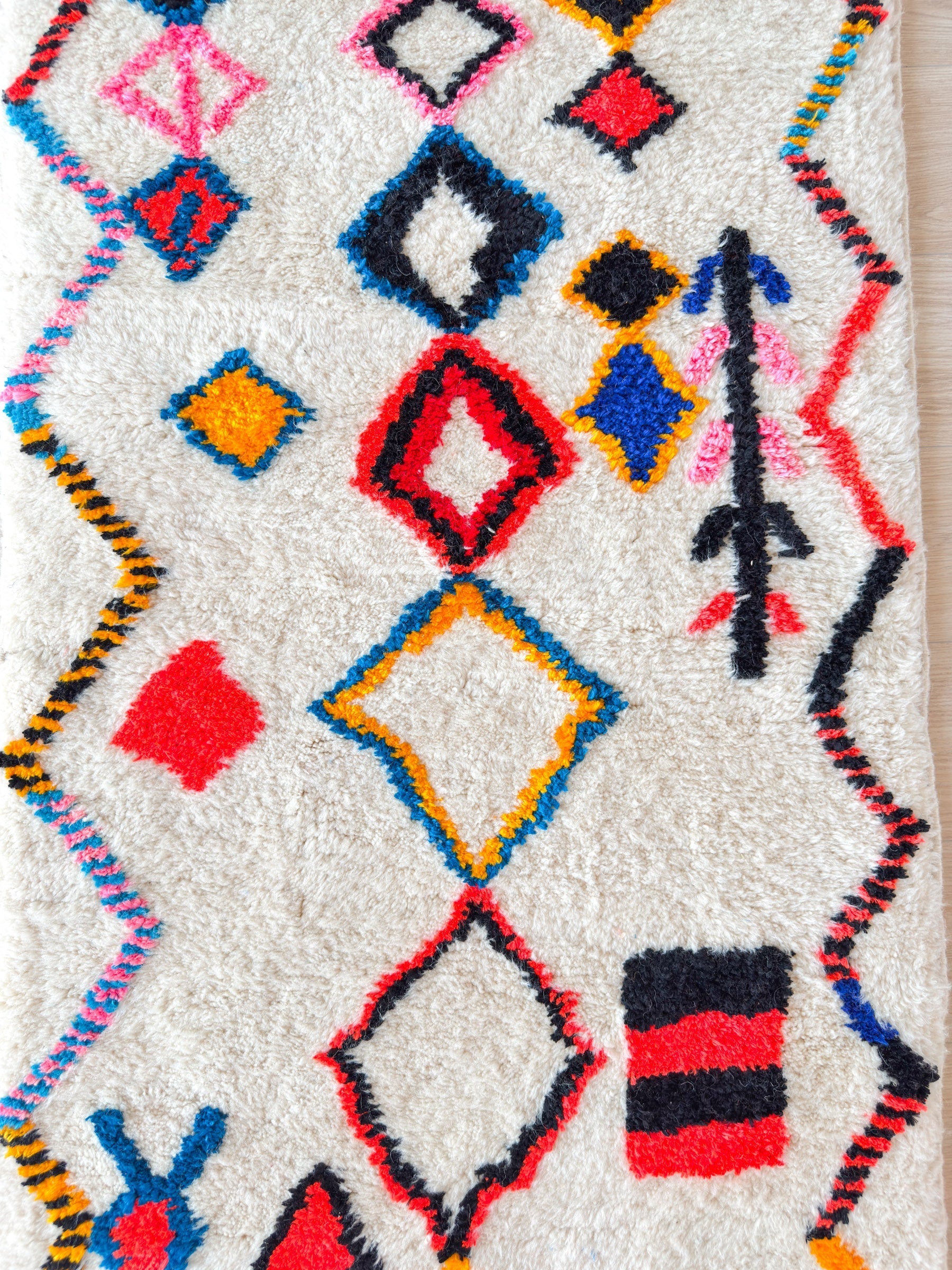 Tapis De Couloir Berbère Coloré 89 X 324 Cm - N°2243