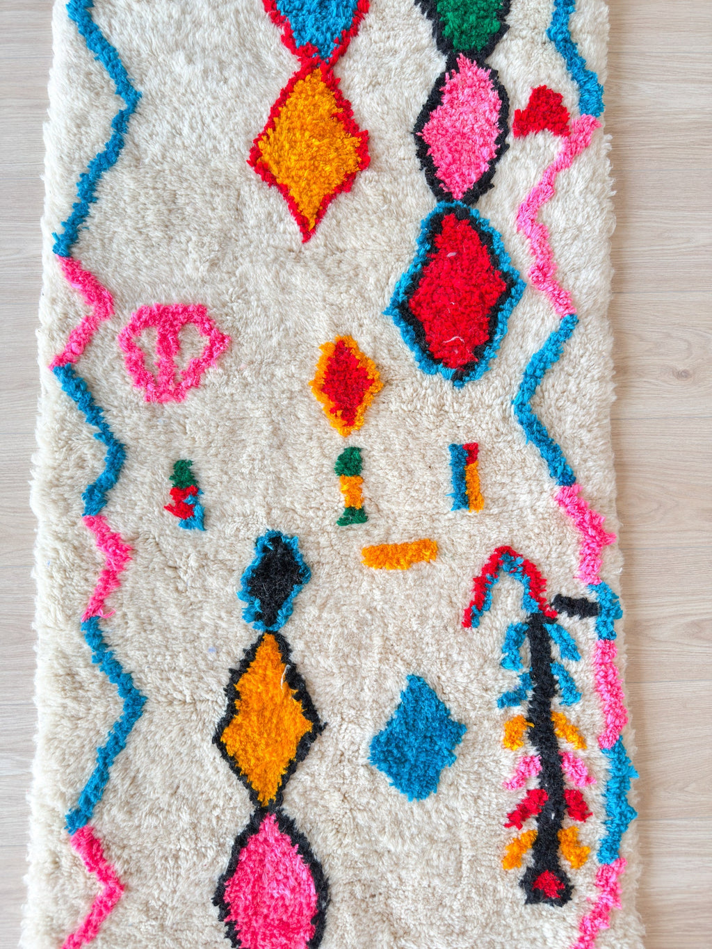 Tapis De Couloir Berbère Coloré 83 X 445 Cm - N°2225