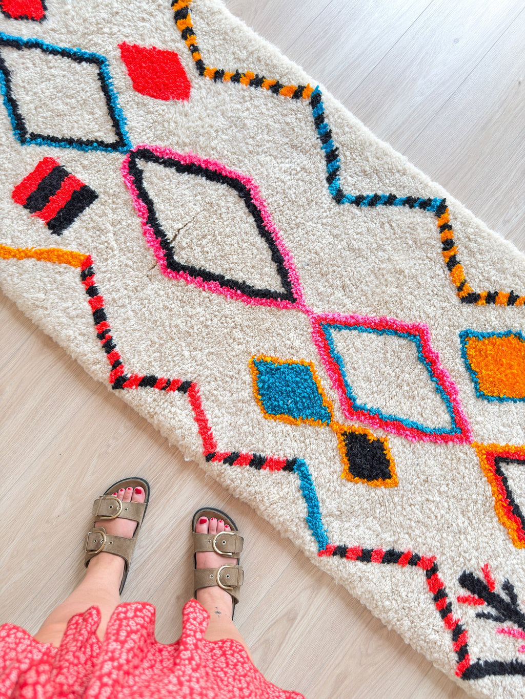 Tapis De Couloir Berbère Coloré 87 X 427 Cm - N°2215
