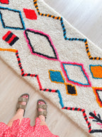 Tapis De Couloir Berbère Coloré 87 X 427 Cm - N°2215