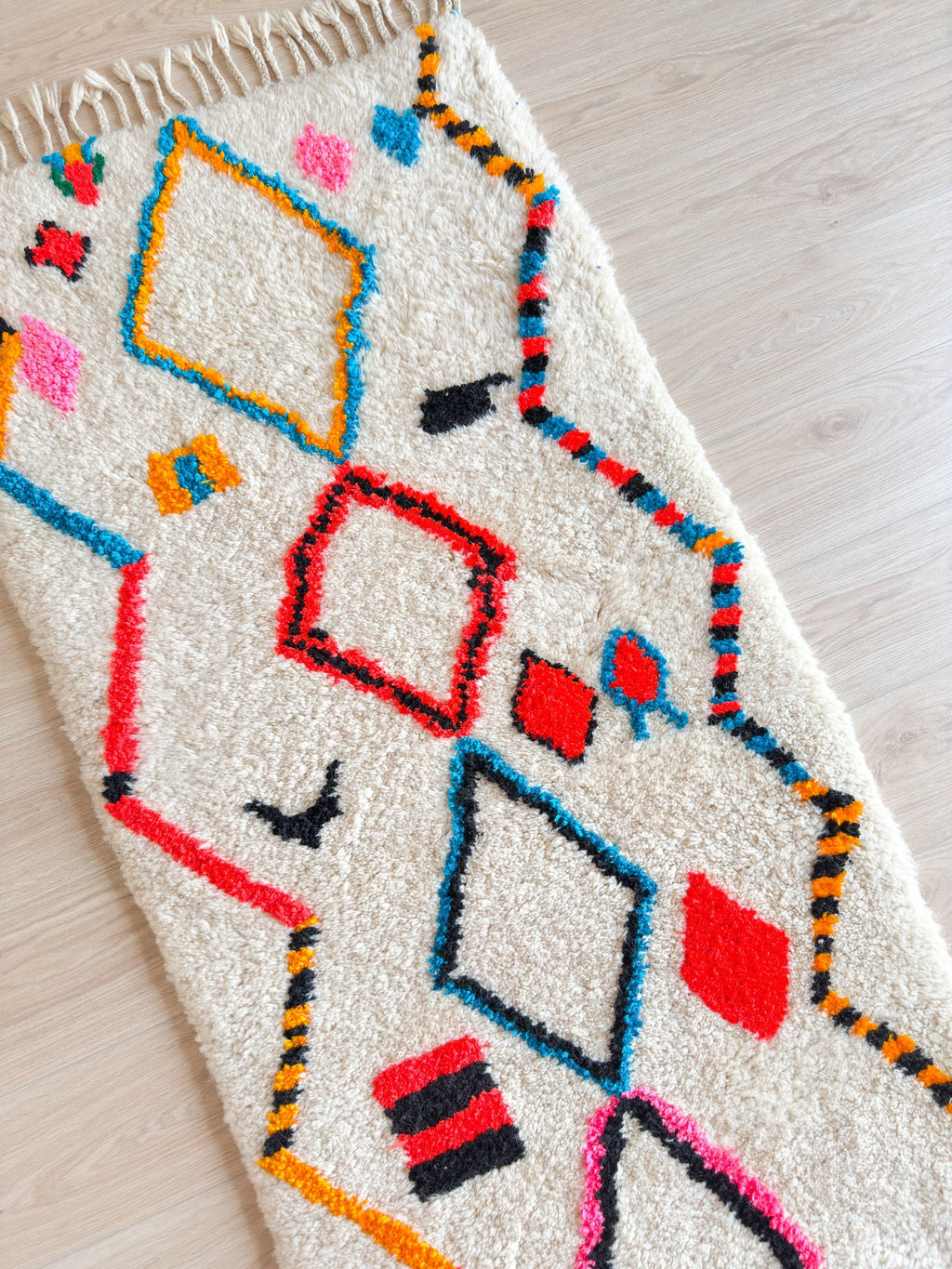 Tapis De Couloir Berbère Coloré 87 X 427 Cm - N°2215