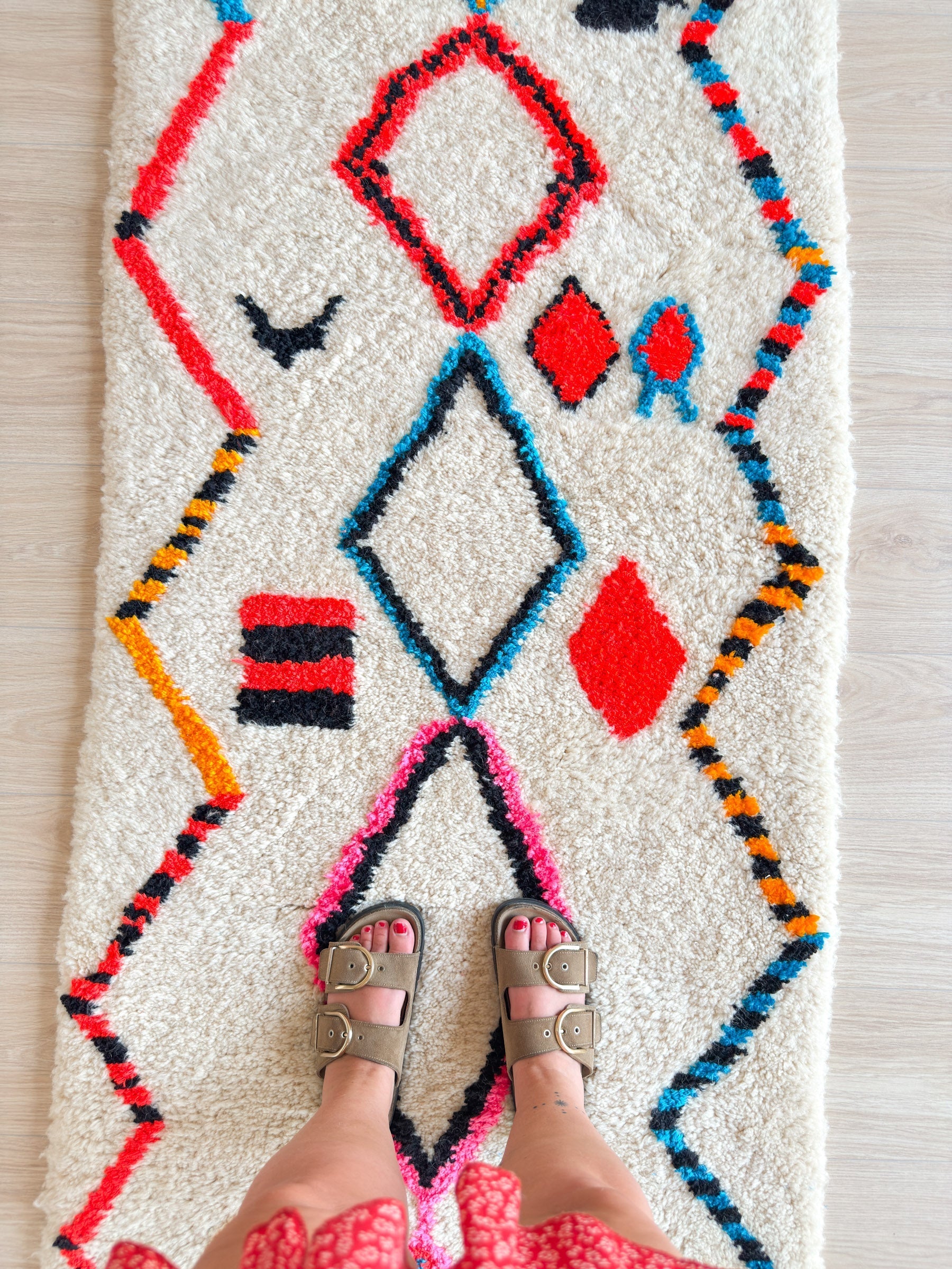 Tapis De Couloir Berbère Coloré 87 X 427 Cm - N°2215