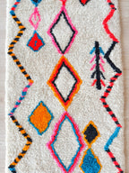 Tapis De Couloir Berbère Coloré 87 X 427 Cm - N°2215