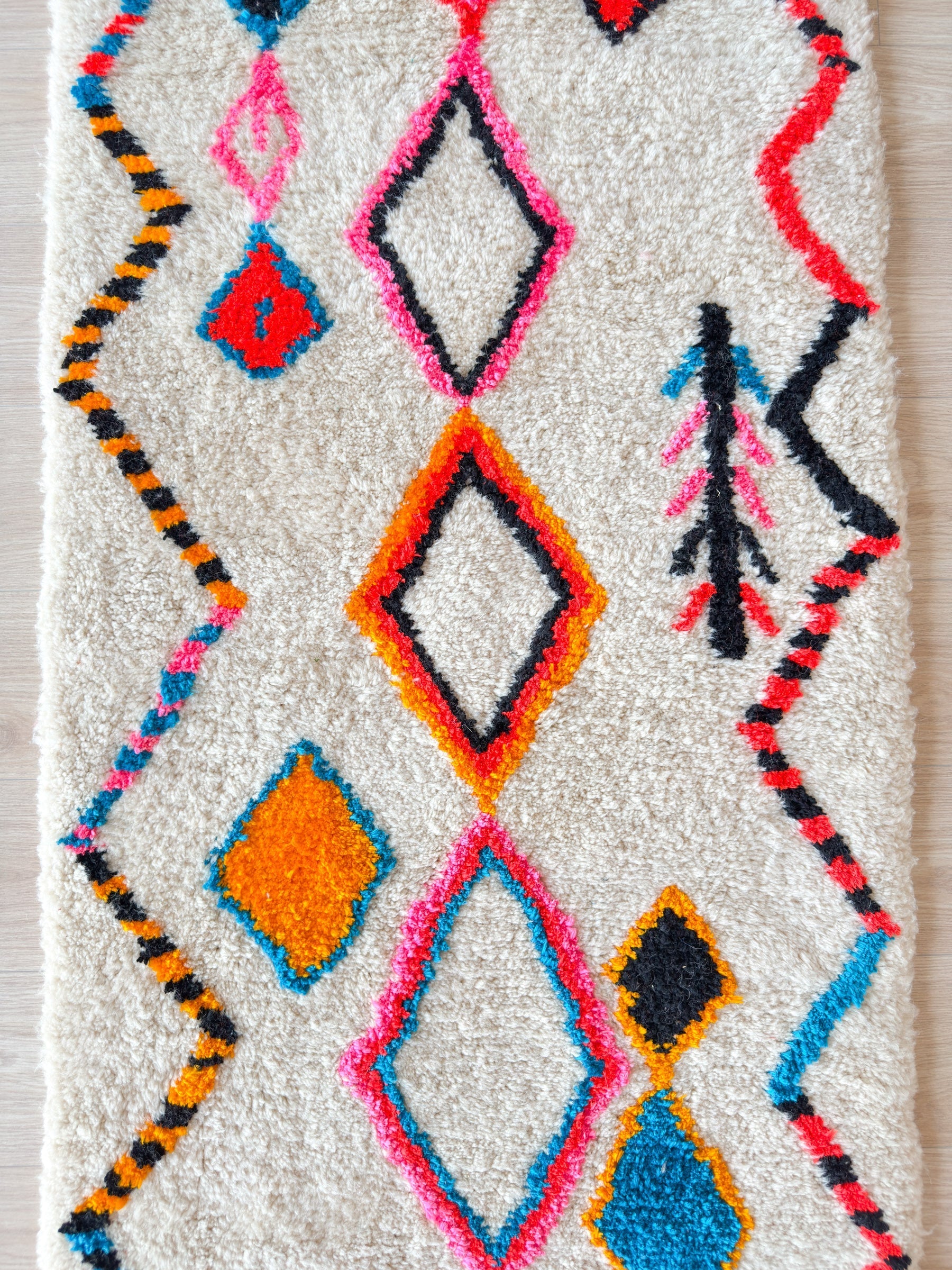 Tapis De Couloir Berbère Coloré 87 X 427 Cm - N°2215