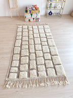 Tapis Berbère Blanc 151 X 270 Cm - N°2257