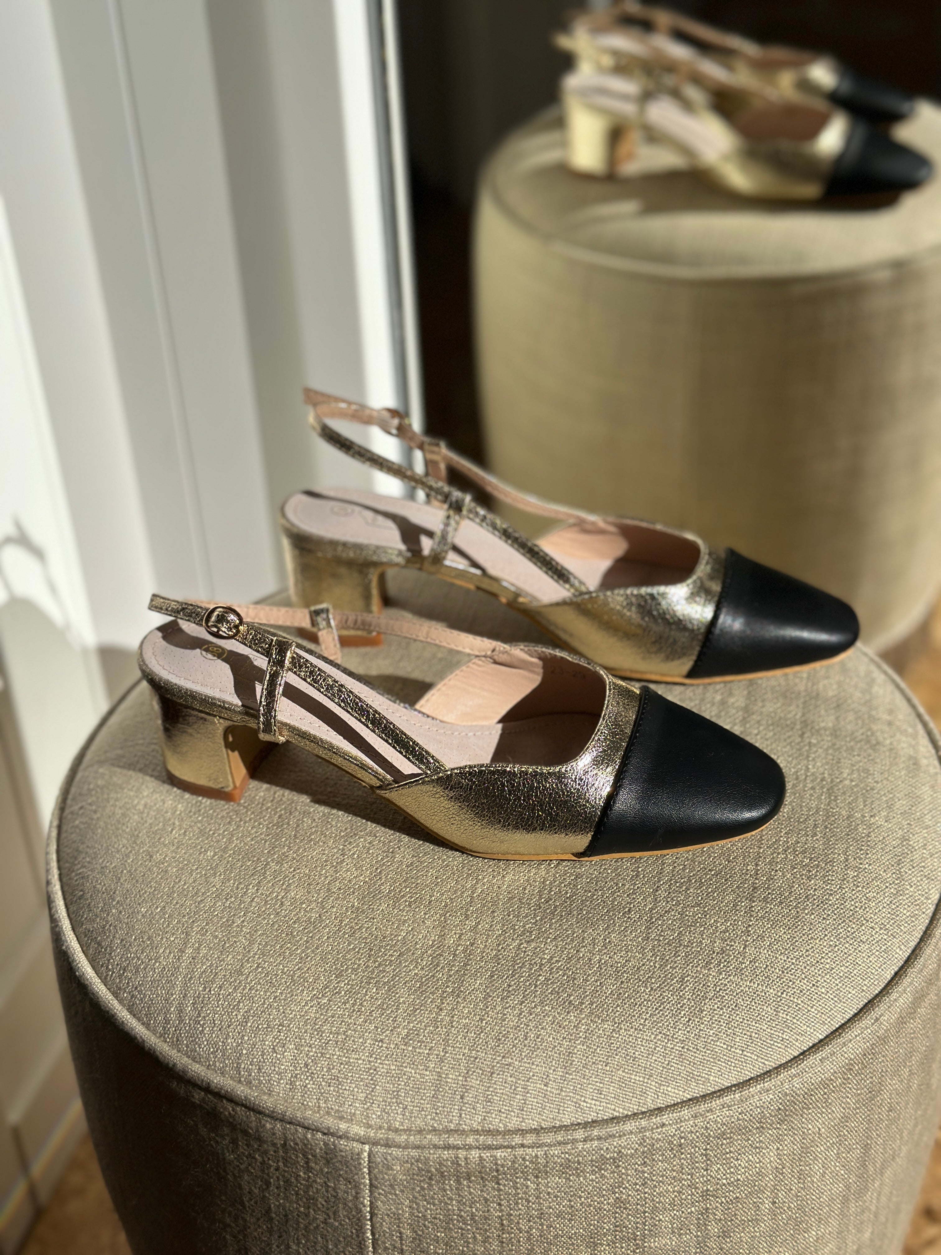 Slingback Gaby - Noir/Or