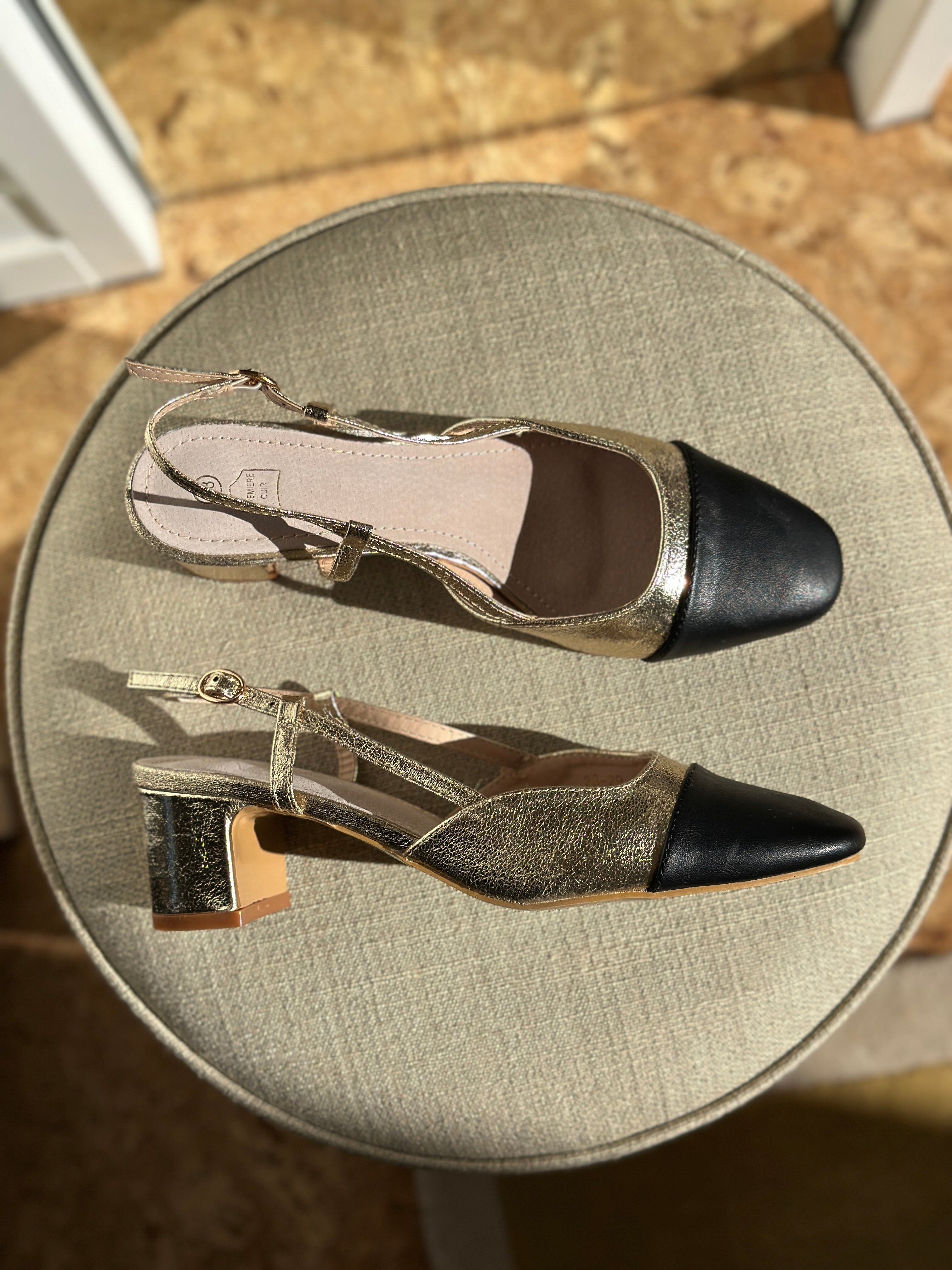 Slingback Gaby - Noir/Or