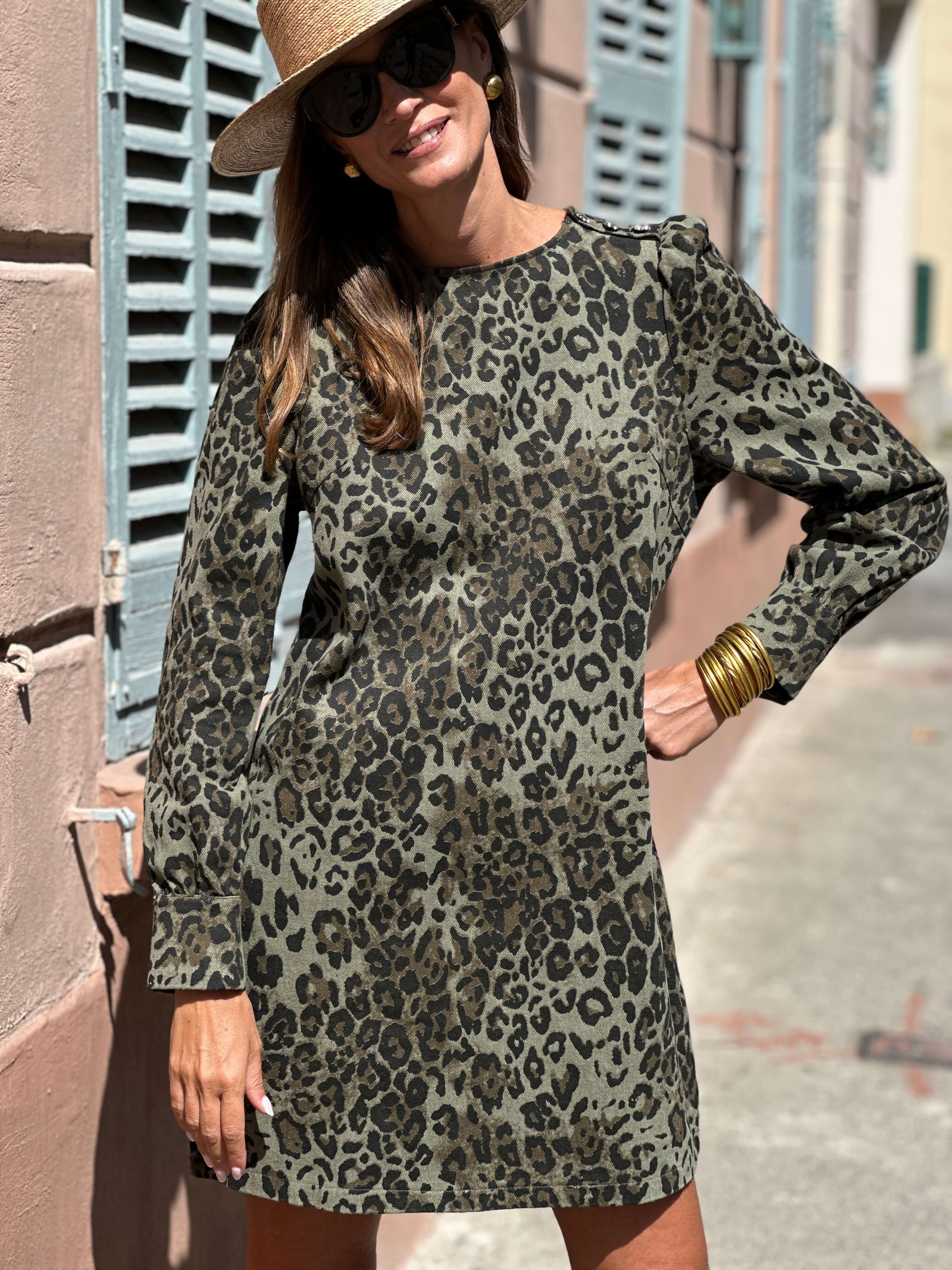 Robe Henriette - Leopard Kaki