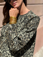 Robe Henriette - Leopard Kaki