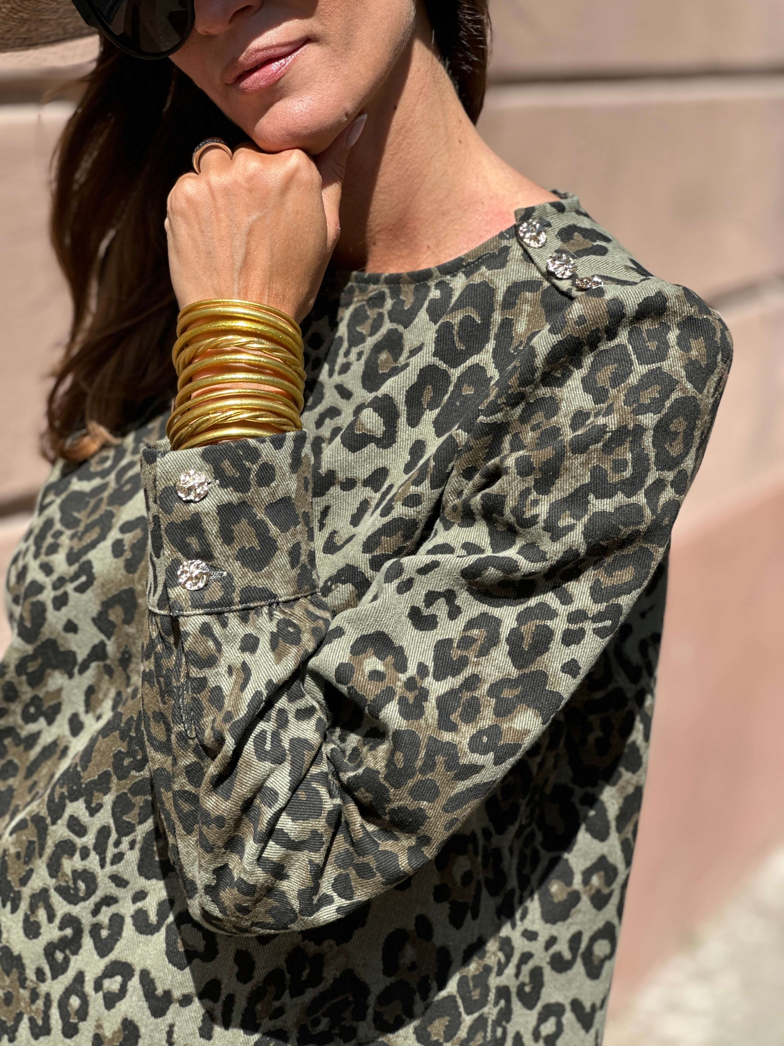 Robe Henriette - Leopard Kaki