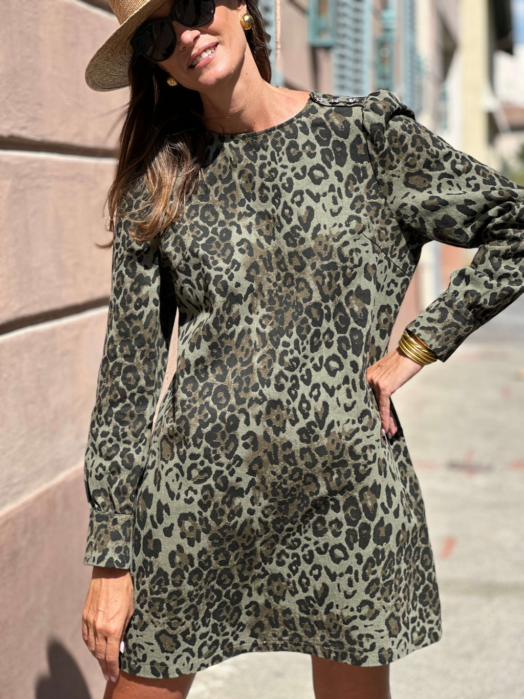 Robe Henriette - Leopard Kaki
