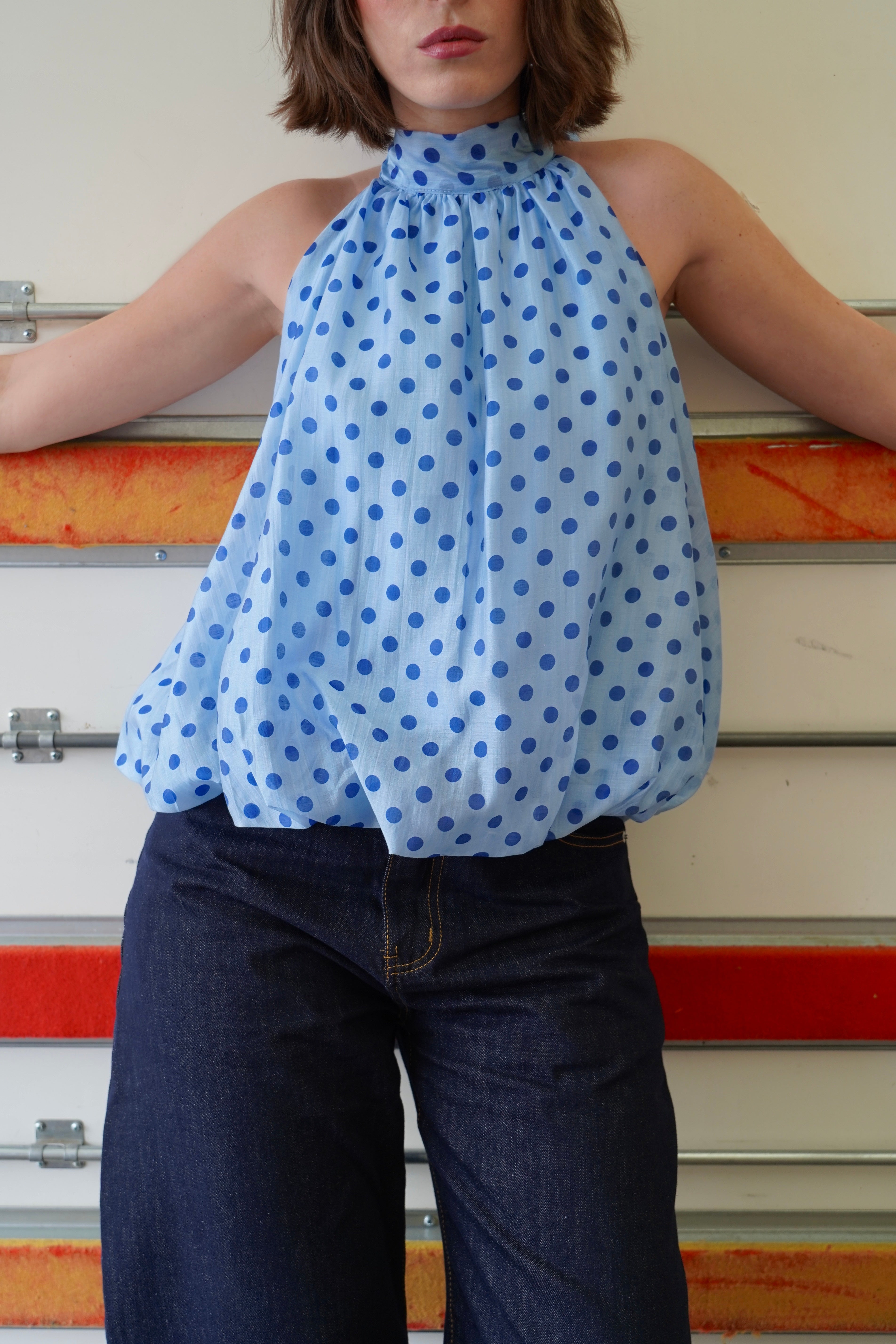 Top Polka Bleu