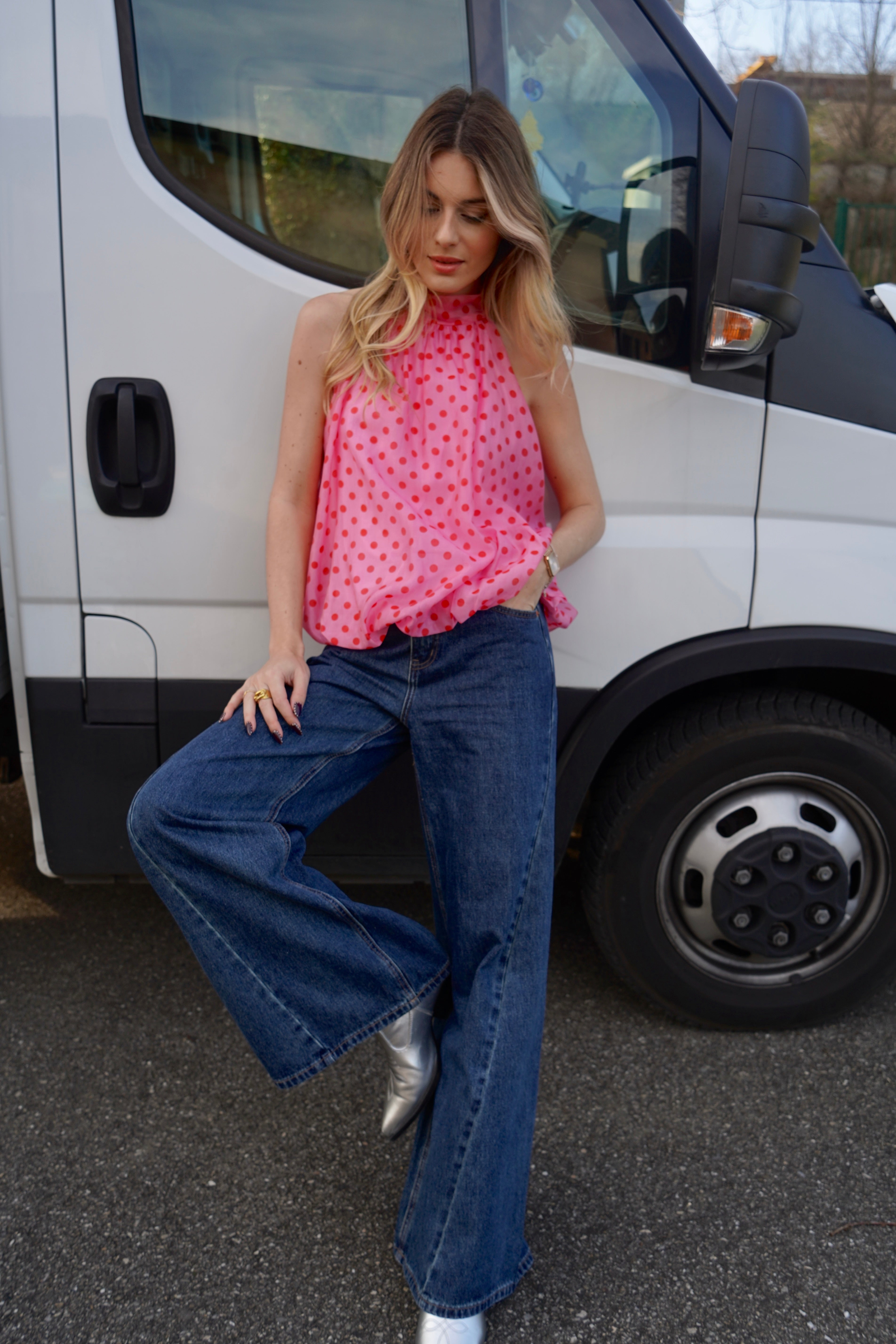 Top Polka Rose