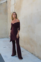 Tunique Nœud Maille Bordeaux