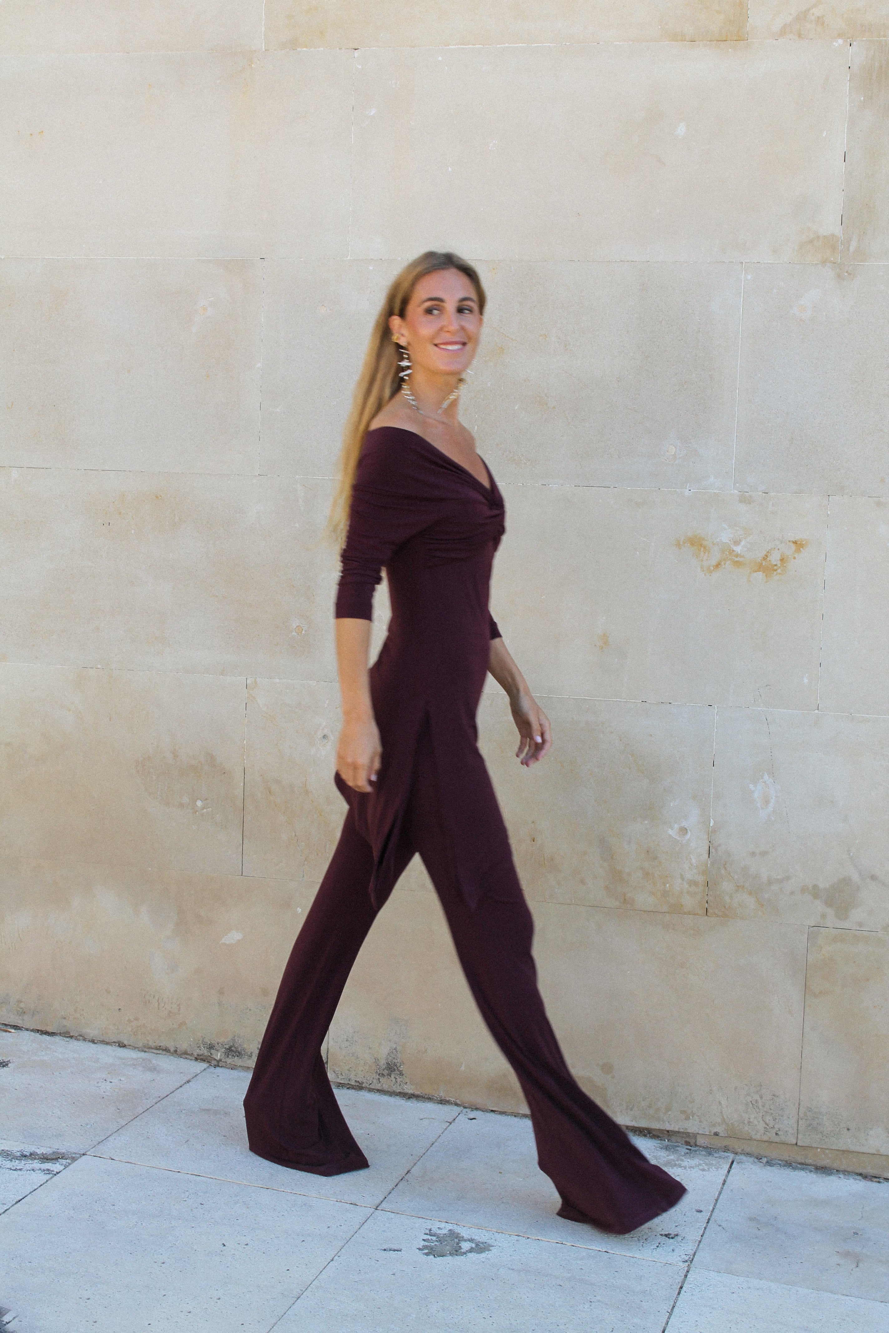 Tunique Nœud Maille Bordeaux