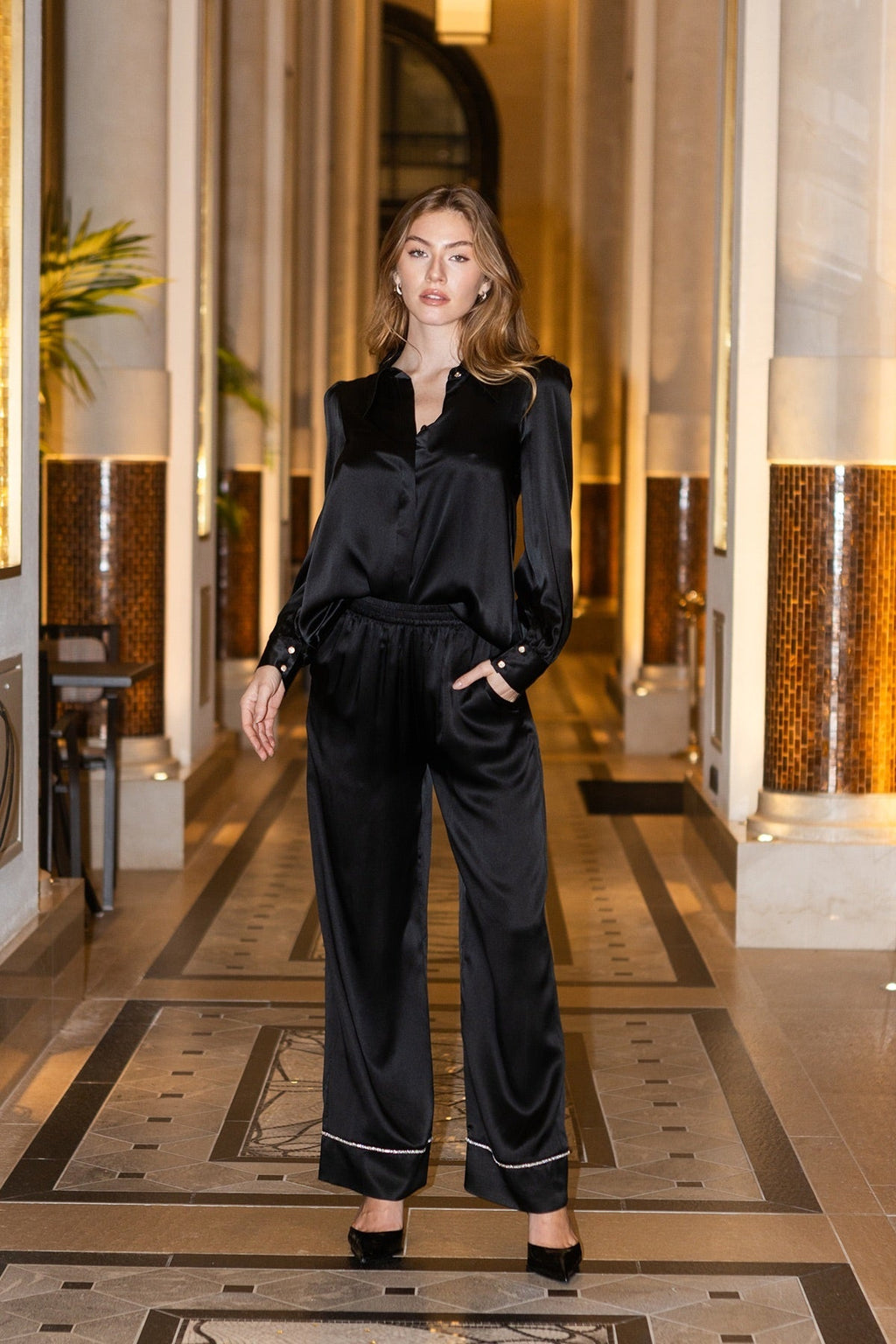 Chemise Magalie - Soie Noir