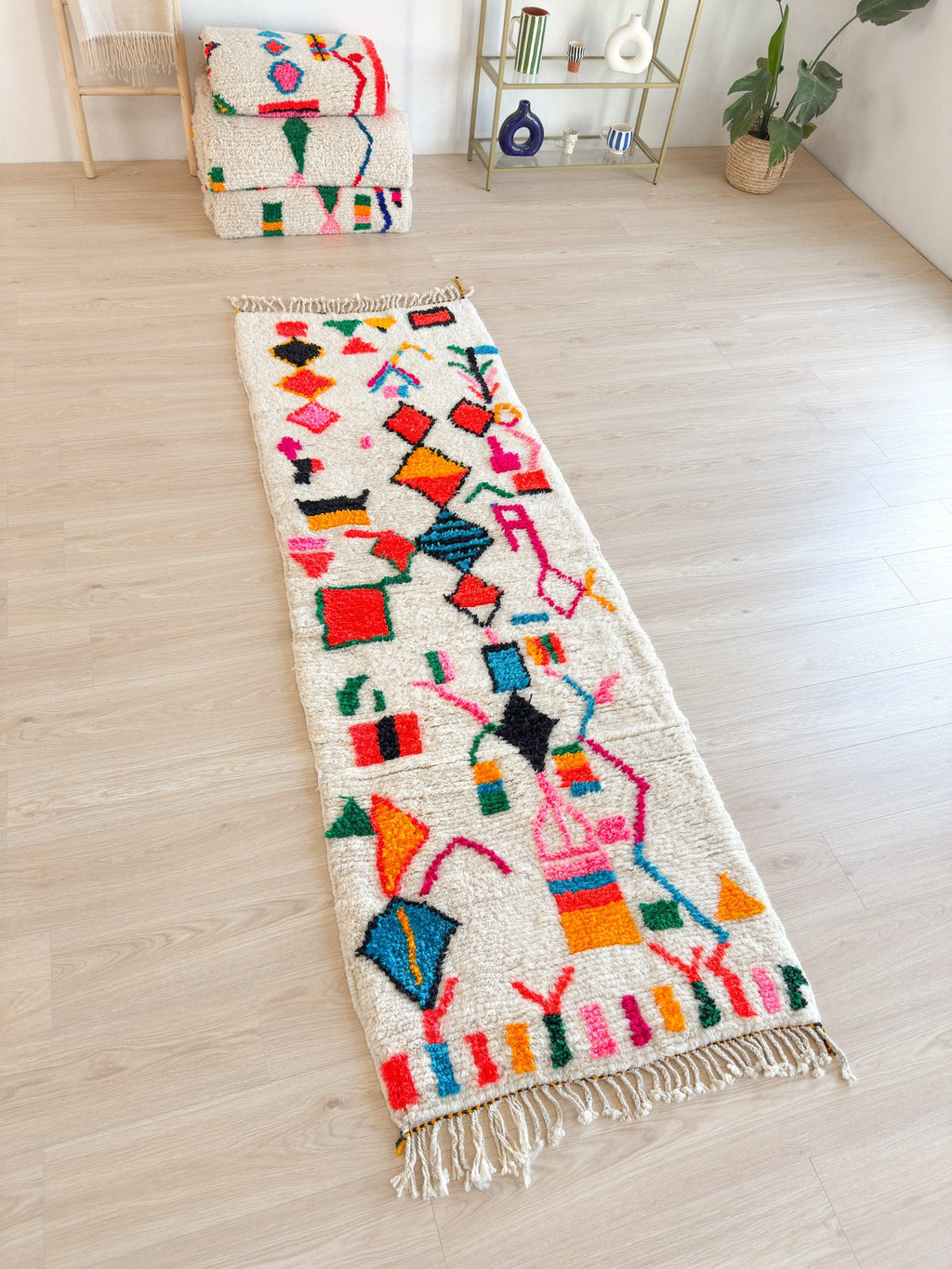 Tapis De Couloir Berbère Coloré 91 X 276 Cm - N°2144