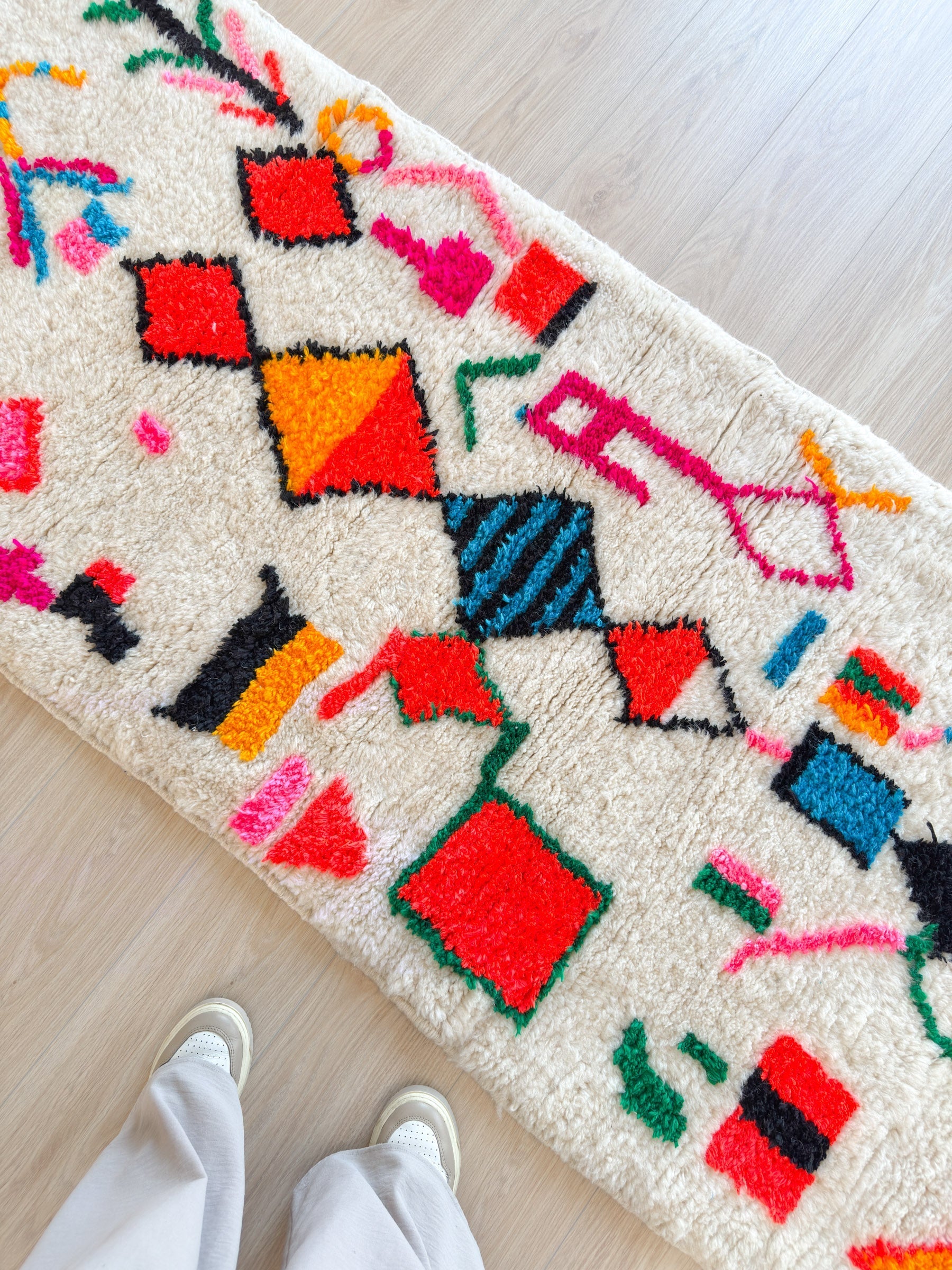 Tapis De Couloir Berbère Coloré 91 X 276 Cm - N°2144