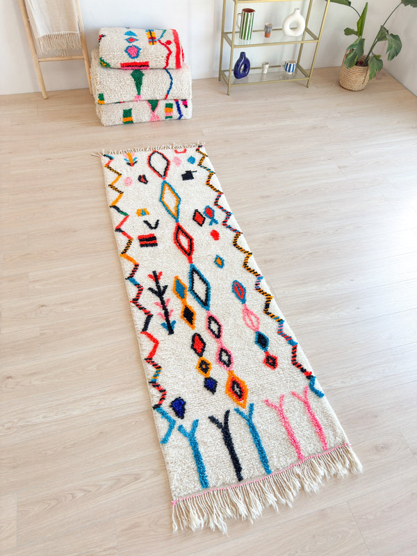 Tapis De Couloir Berbère Coloré - 79 X 257 Cm - N°2167