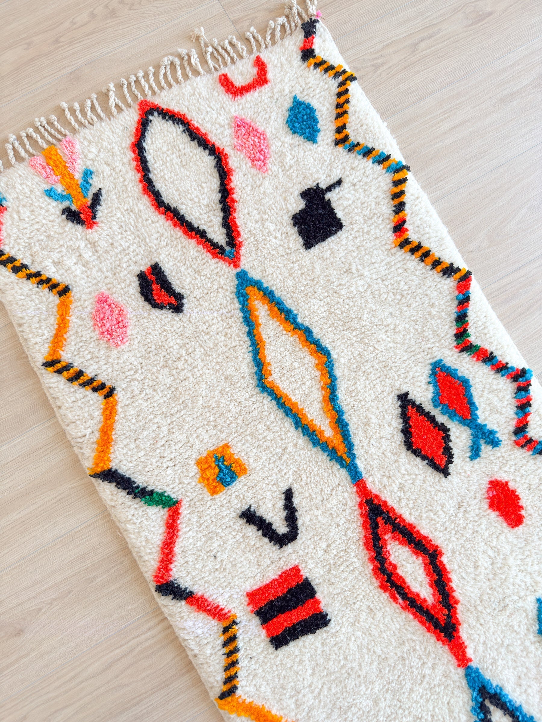 Tapis De Couloir Berbère Coloré - 79 X 257 Cm - N°2167