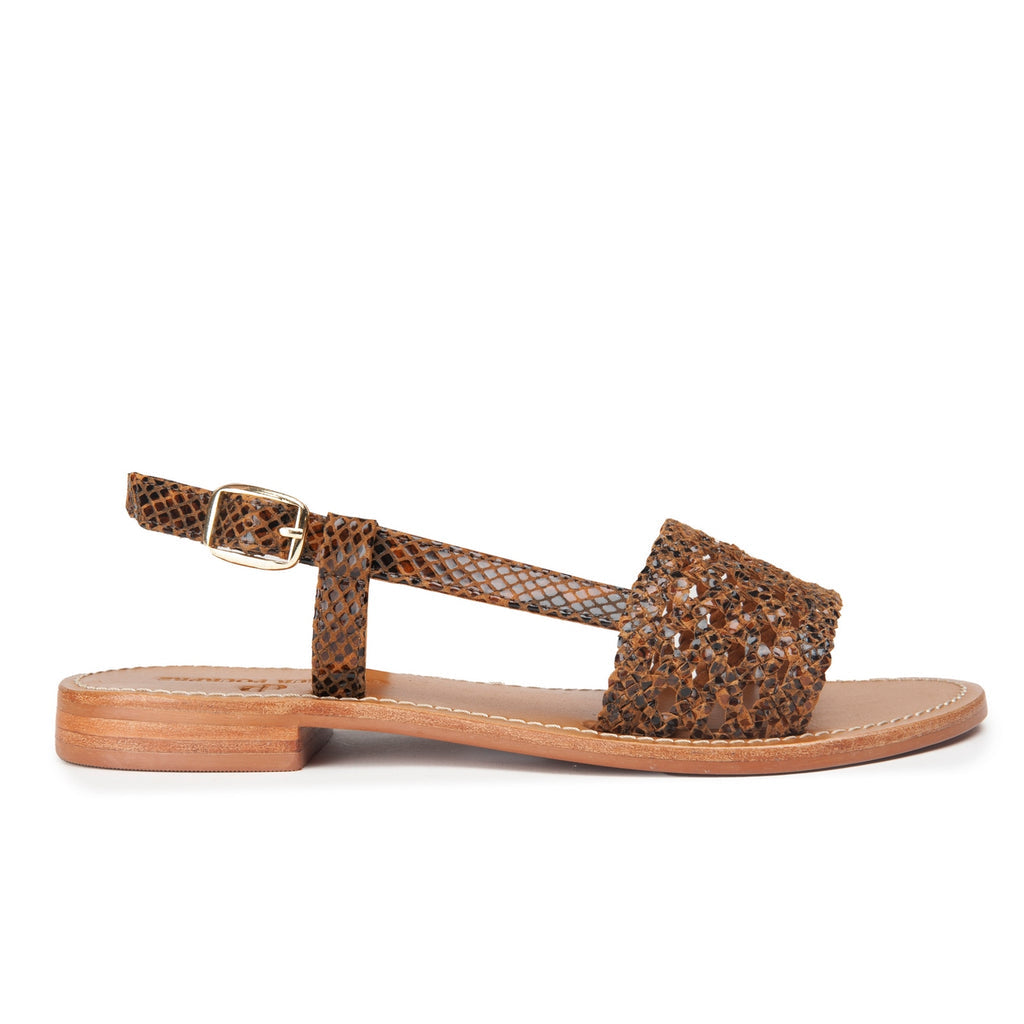 Couleur Pourpre - Sandales Indira - - Python Camel