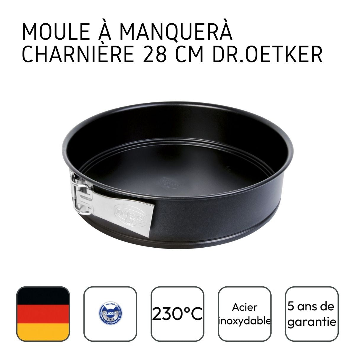 Dr Oetker - Lot De 2 Moules À Manqué 28/28 Cm En Acier Dr Oetker Tradition - Noir